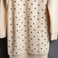 "Christian Dior" Star print frill detail cable knit tunic pullover