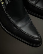 "PRADA" Apron stitch design long nose loafers