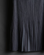 "PLEATS PLEASE ISSEY MIYAKE"
Gingham check sheer combination pleated skirt