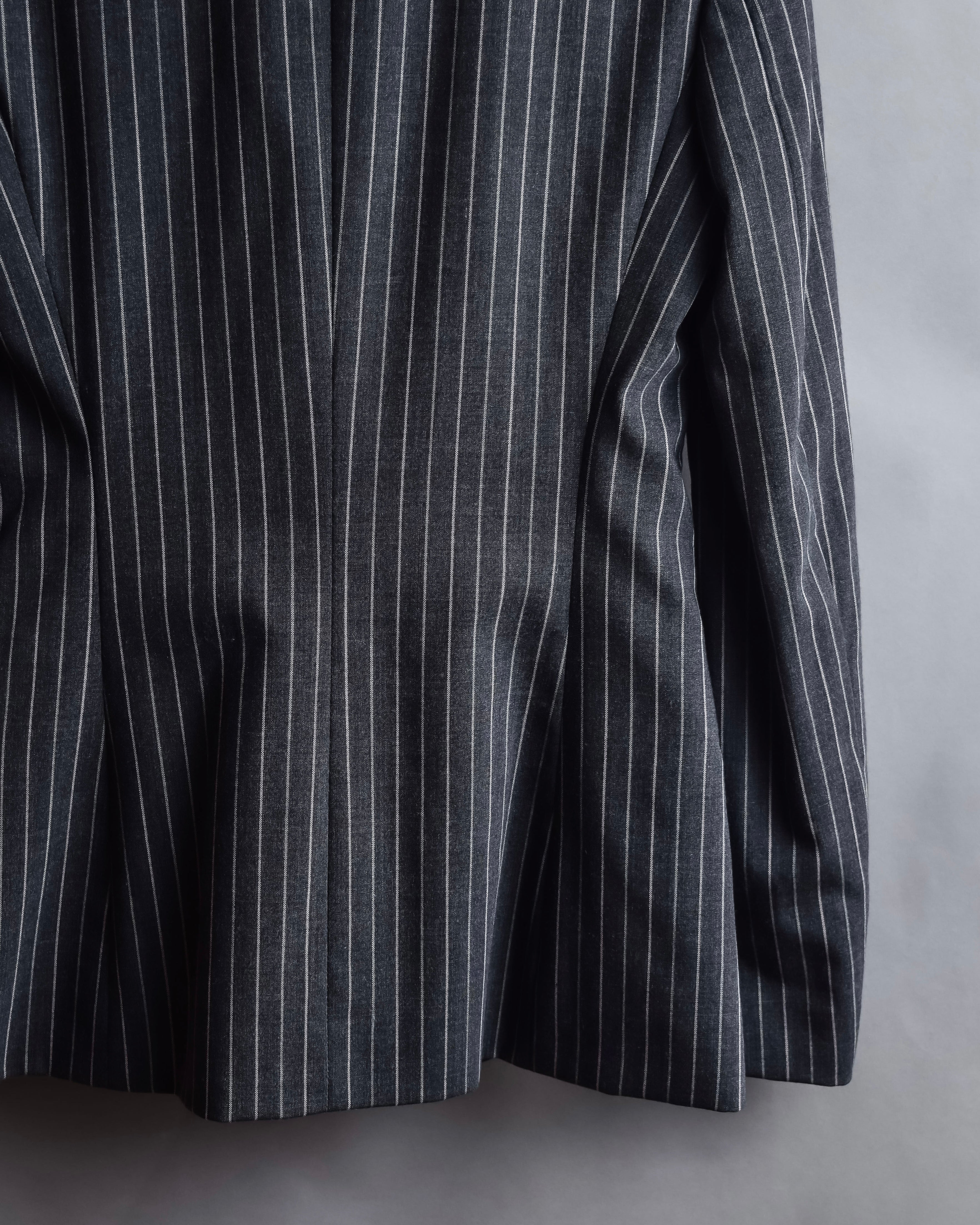 "Dolce & Gabbana" White striped shaped tailored jacket