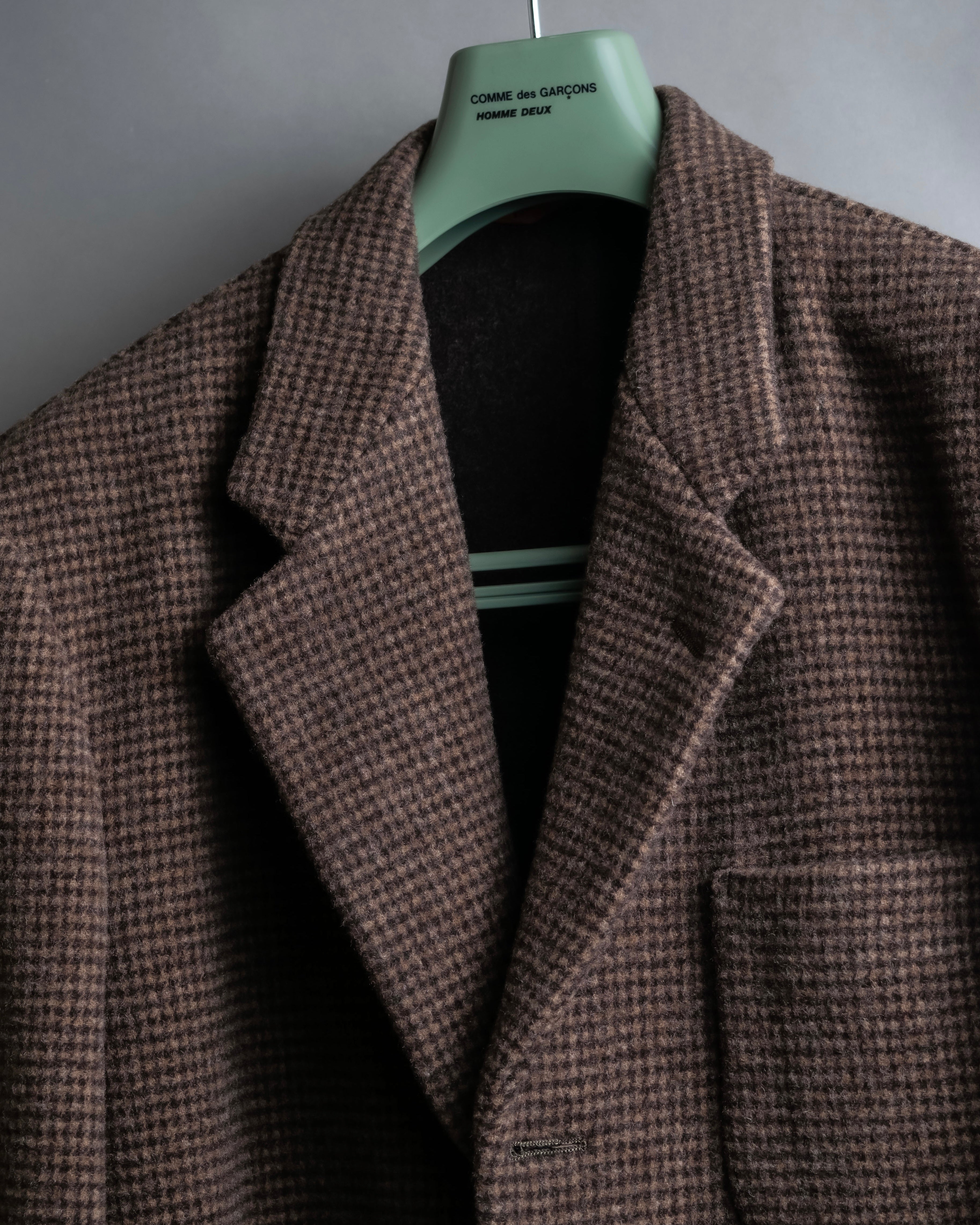 "COMME des GARCONS
HOMME DEUX" Brown checked pattern tailored jacket