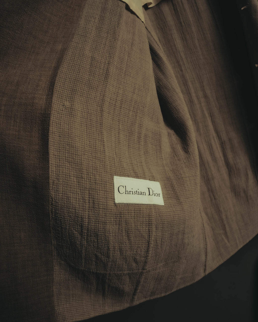 “Christian Dior” 90’s-00’s Fine-check wool three-button tailored jacket