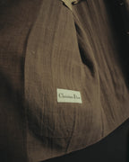 “Christian Dior” 90’s-00’s Fine-check wool three-button tailored jacket