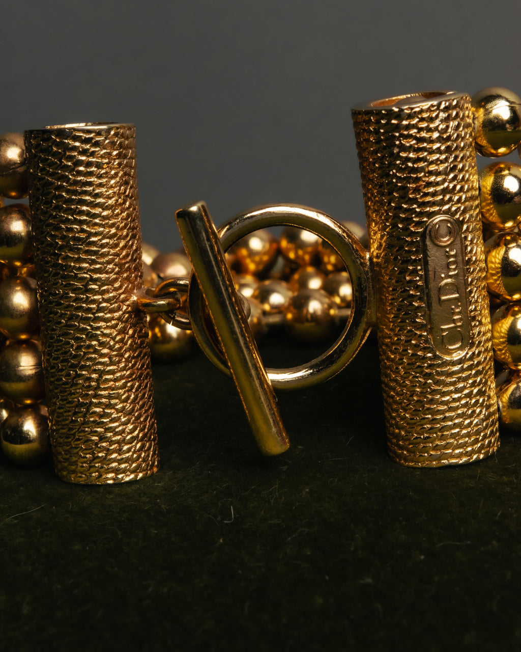 -SPECIAL- “Christian Dior” 70’s-80’s Five strand gold ball chain bracelet