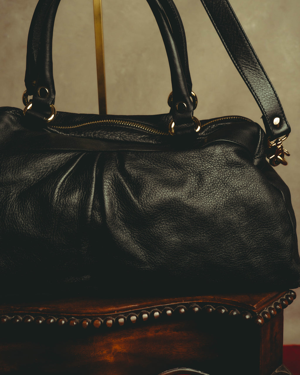 “RED VALENTINO” 2010’s lace bow leather two-way bag