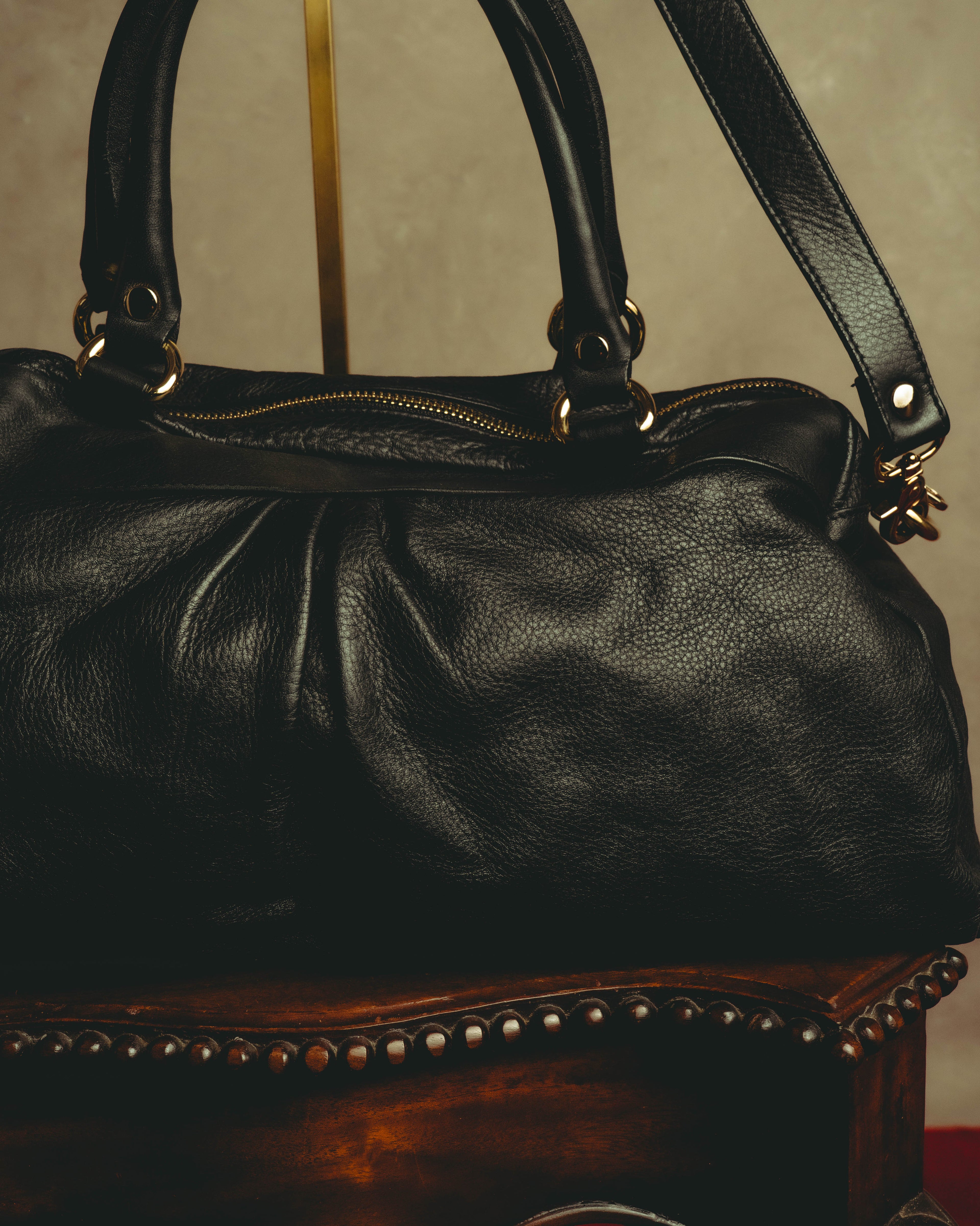 “RED VALENTINO” 2010’s lace bow leather two-way bag