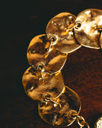 -SPECIAL- “Yves Saint Laurent” 80’s-90’s Hammered gold coin link bracelet