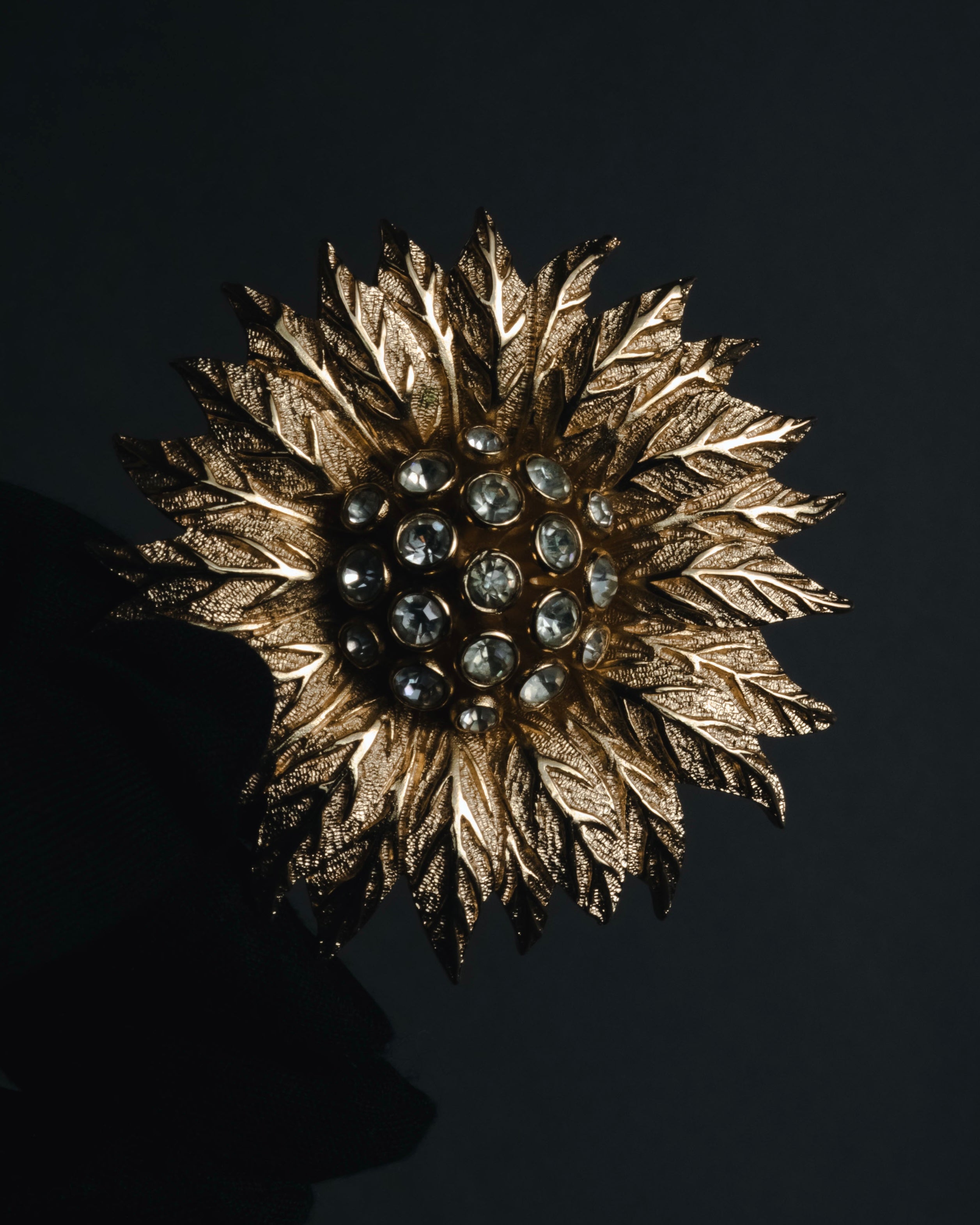 Christian Dior Floral Sunburst Crystal Brooch