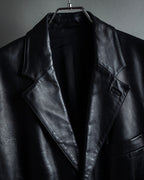 "Salvatore Ferragamo" Straight silhouette leather tailored jacket