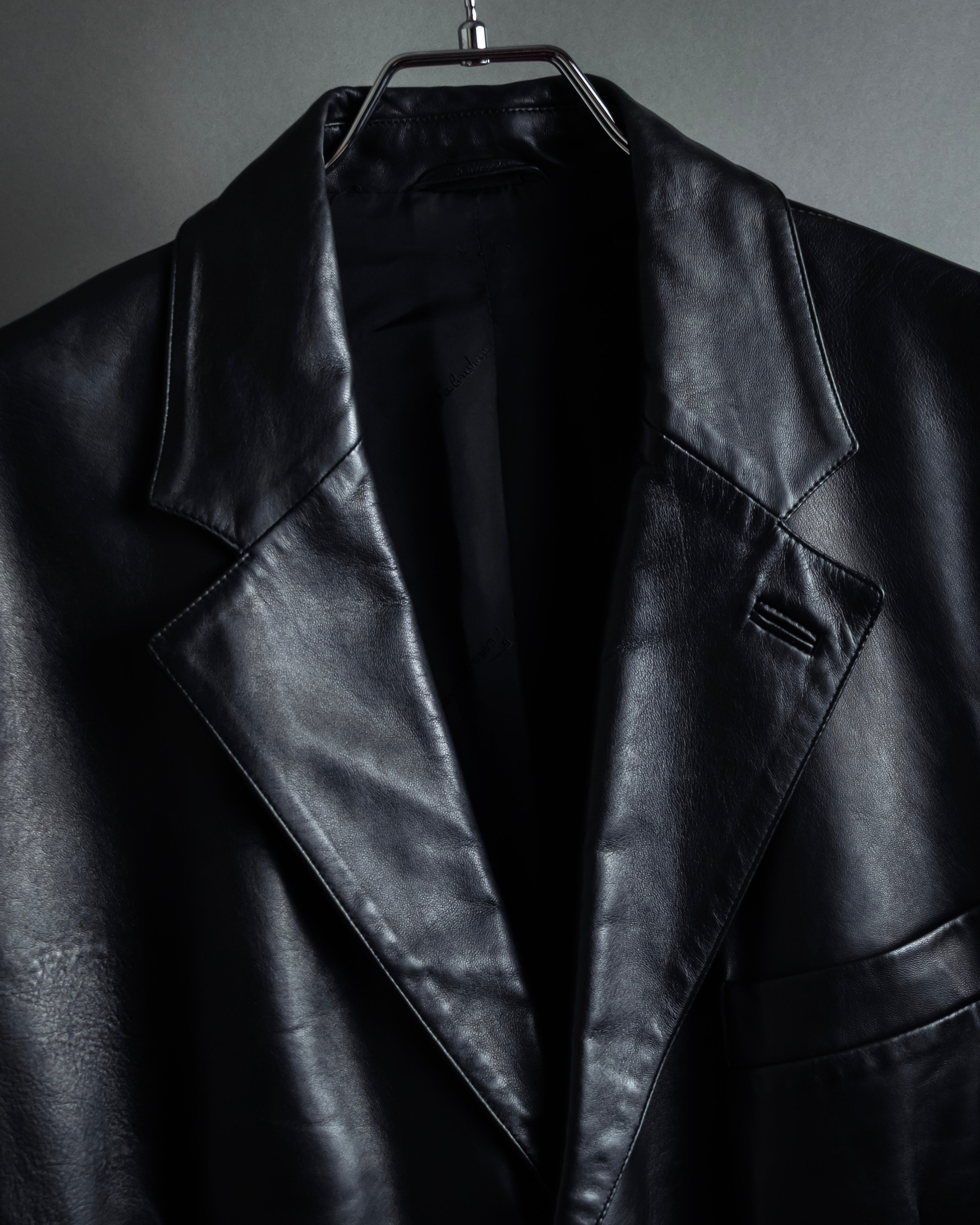 "Salvatore Ferragamo" Straight silhouette leather tailored jacket