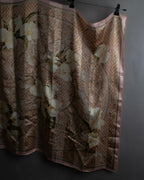 "Christian Dior" Geometric＆arabesque motif silk scarf