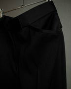 "CHANEL" Fringe design high waist straight cut slacks