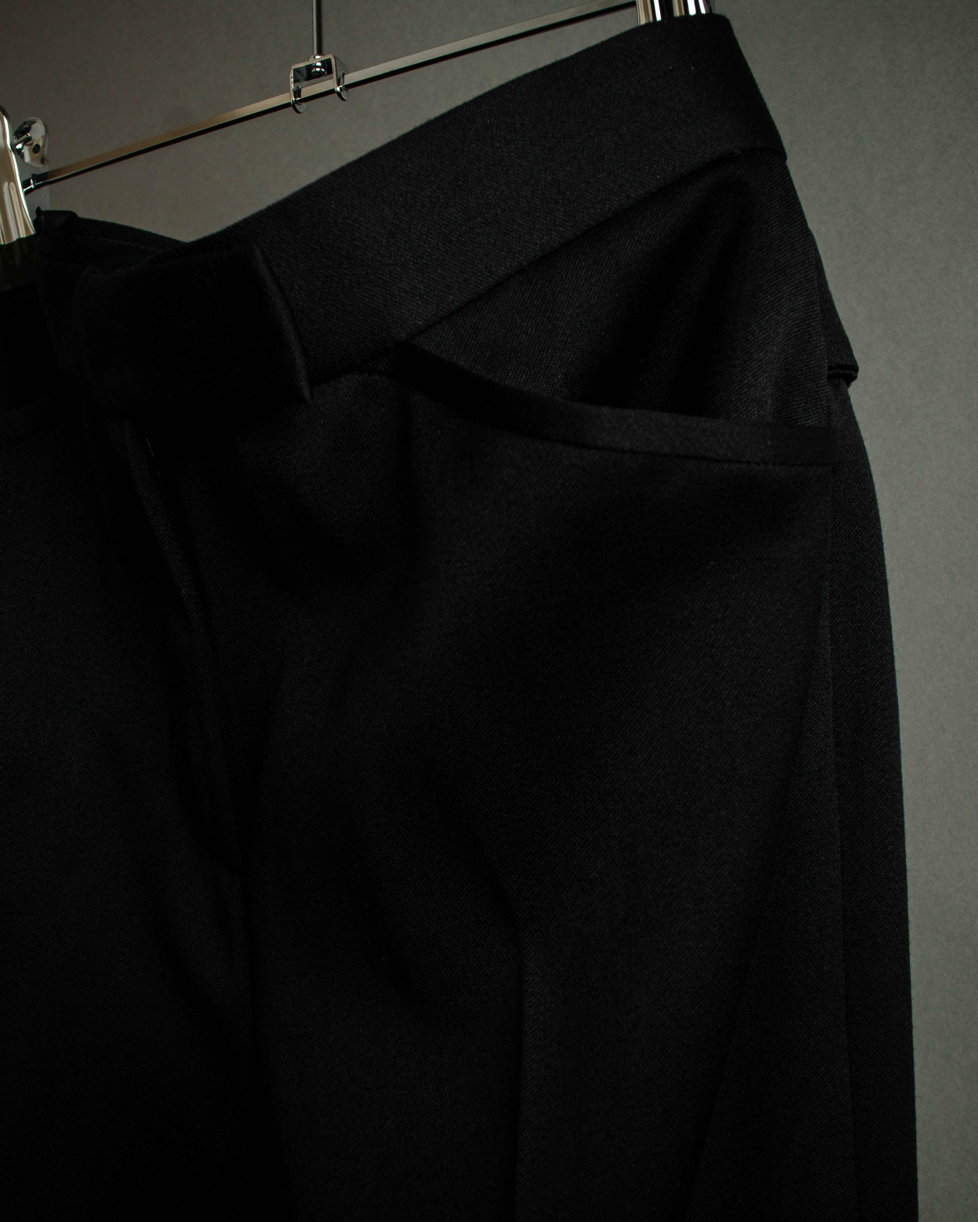 "CHANEL" Fringe design high waist straight cut slacks