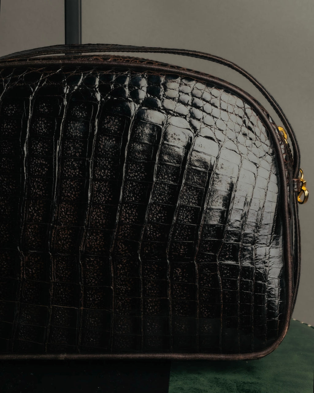 "valentino garavani" 70's-80's Vintage genuine crocodile leather shoulder bag