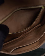 "HERMES" 70's Diamond stitched envelope leather bag