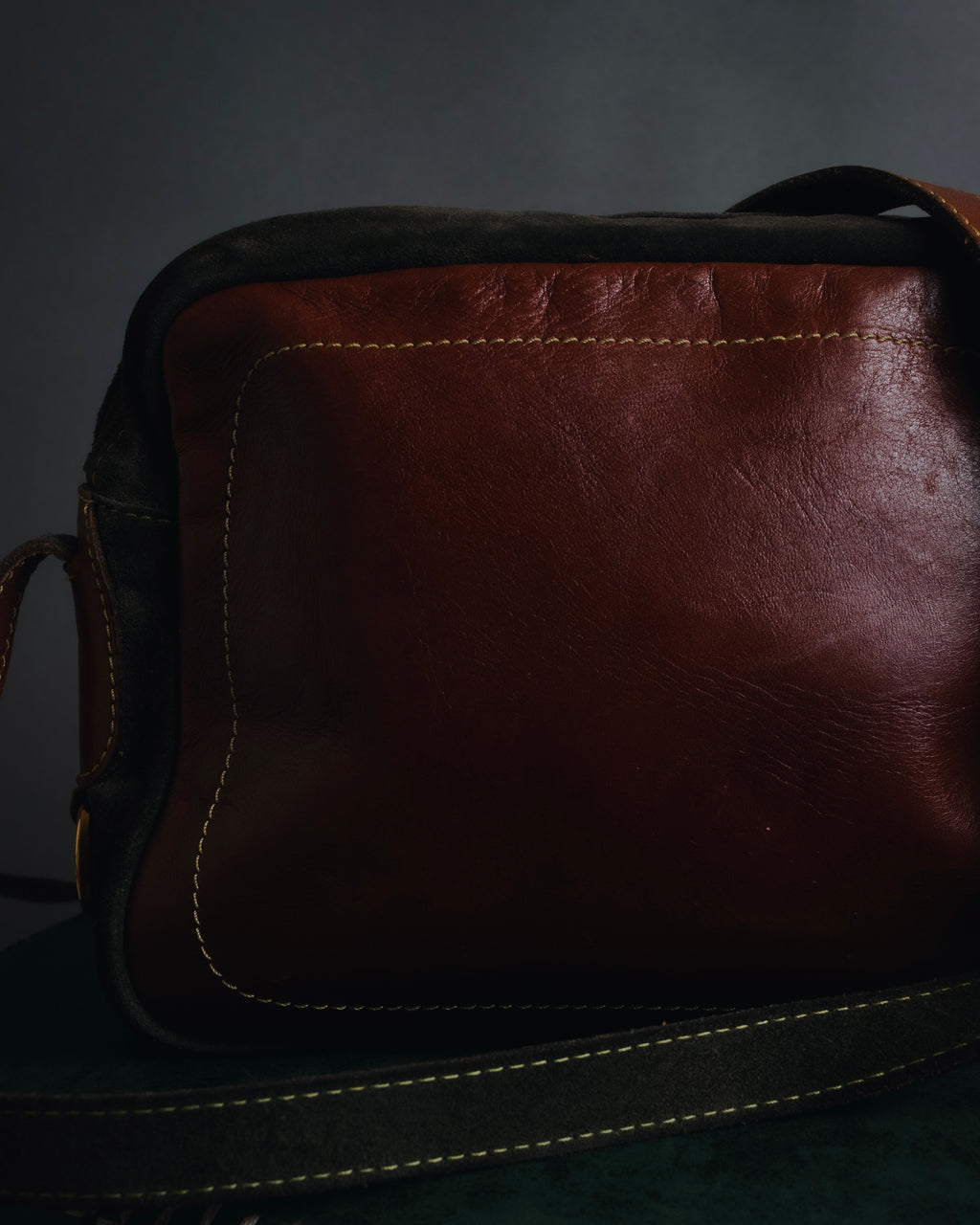 "LOEWE" 80’s bicolor nappa leather and suede shoulder bag