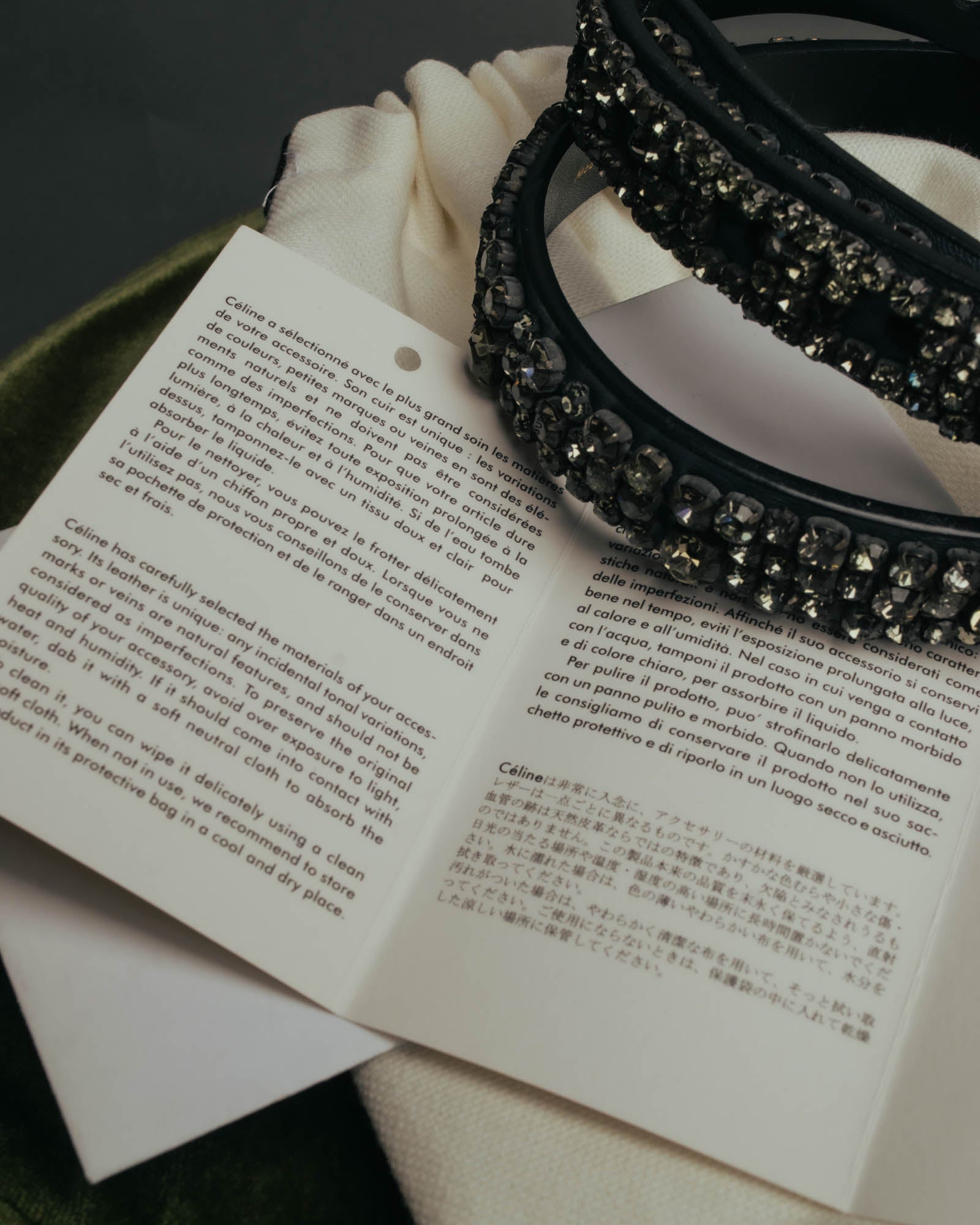 “CÉLINE” 2010 Crystal embellished leather belt