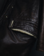 "Christian Dior" 80’s-90’s deerskin shearling collar leather jacket
