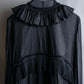 "GIVENCHY" Ribbon frill detail bow tie silk shirt ribbon frill detail