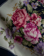"YVES SAINT LAURENT" Peony small flower bouquet pattern silk scarf