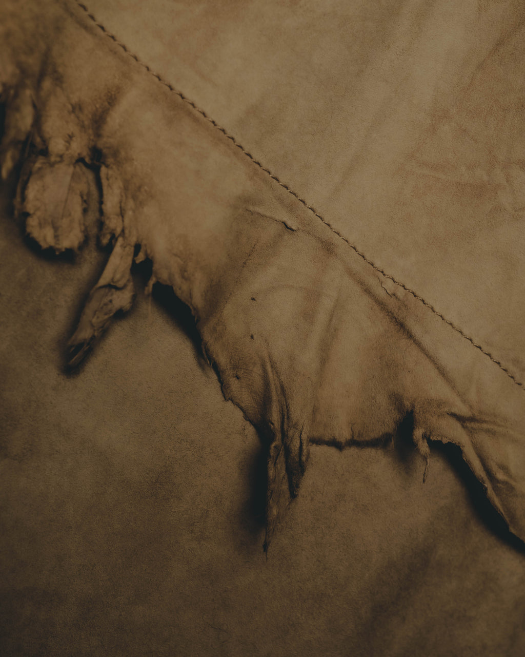 “DOLCE&GABBANA” 1999-2003 Distressed suede patchwork maxi skirt