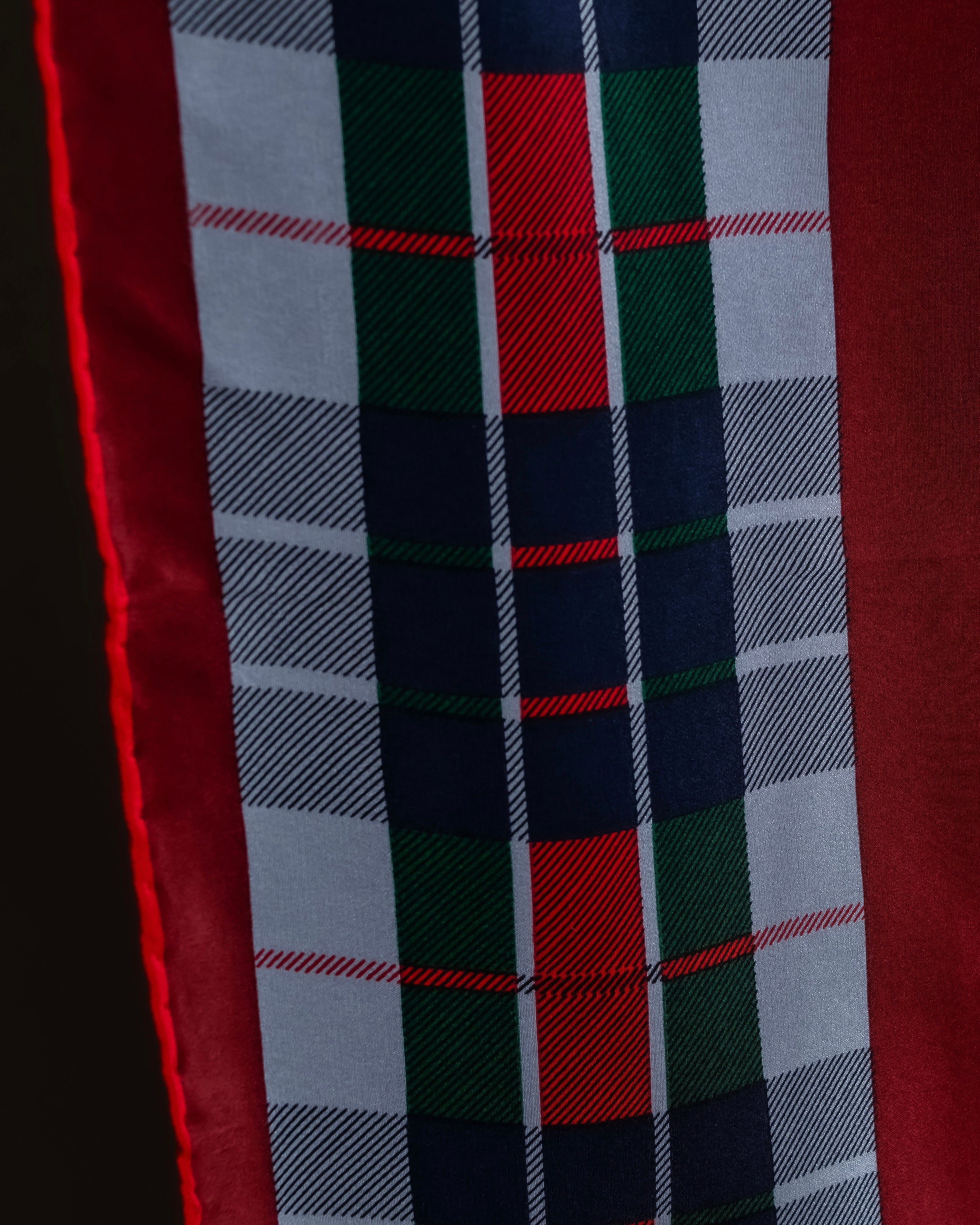 "GUCCI" Saddlery motif tartan silk scarf