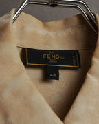 "FENDI" 80's-90's Draped rayon jacquard shirt