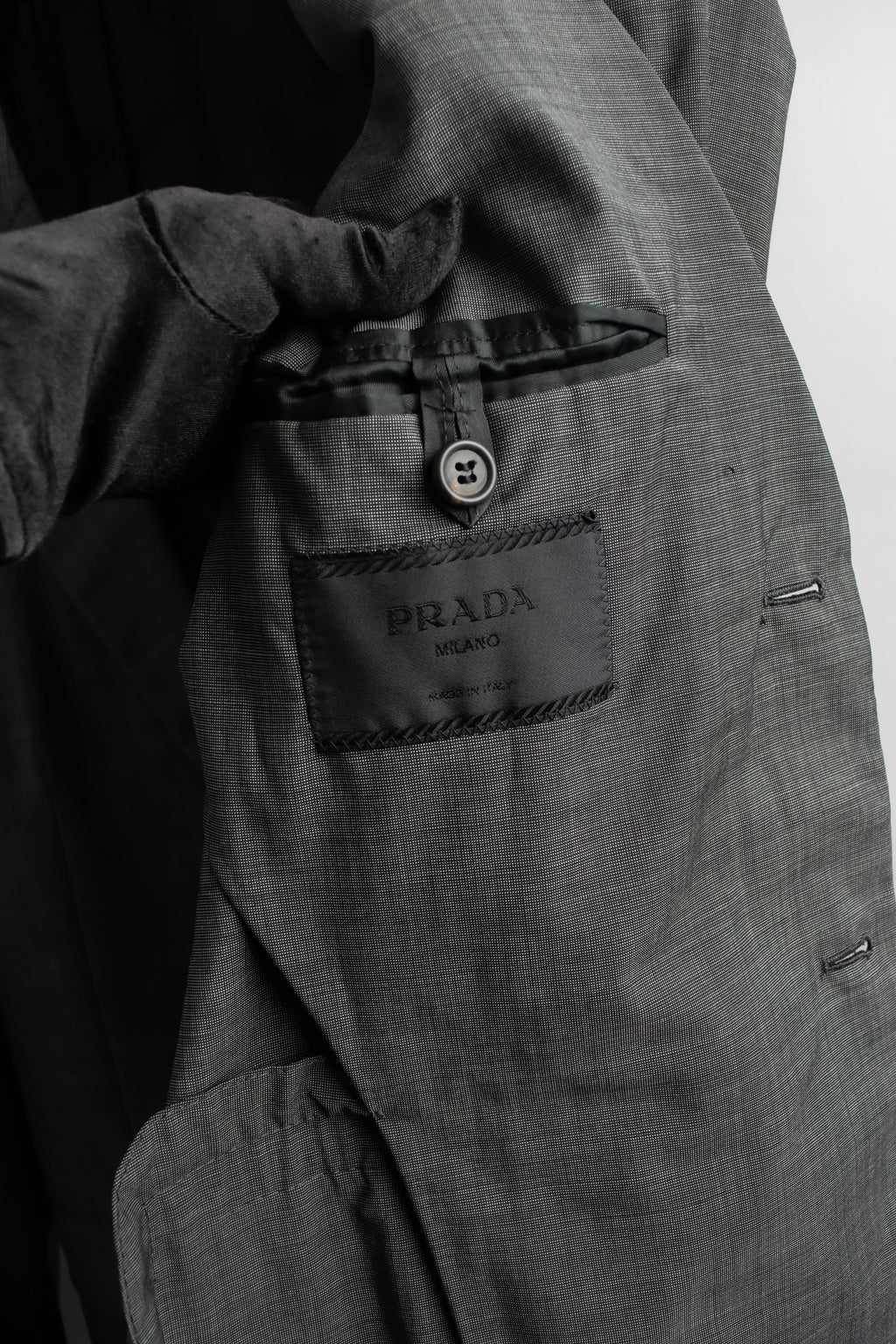 "PRADA" Sharkskin wool minimal tailoring set up