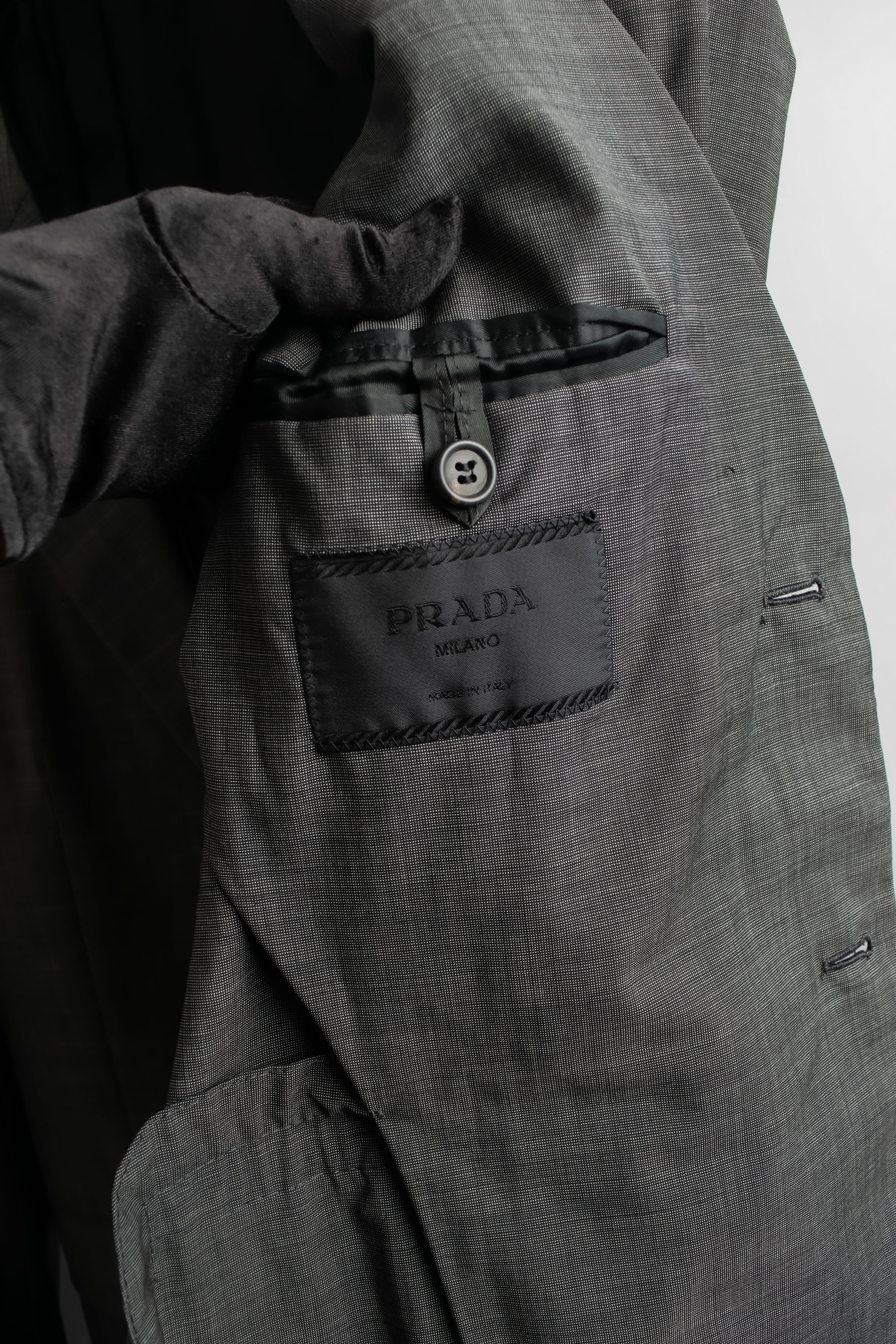 "PRADA" Sharkskin wool minimal tailoring set up