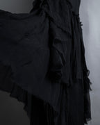 "MCQ Alexander McQueen" 06-10's Puffed sleeve gathered georgette long dress