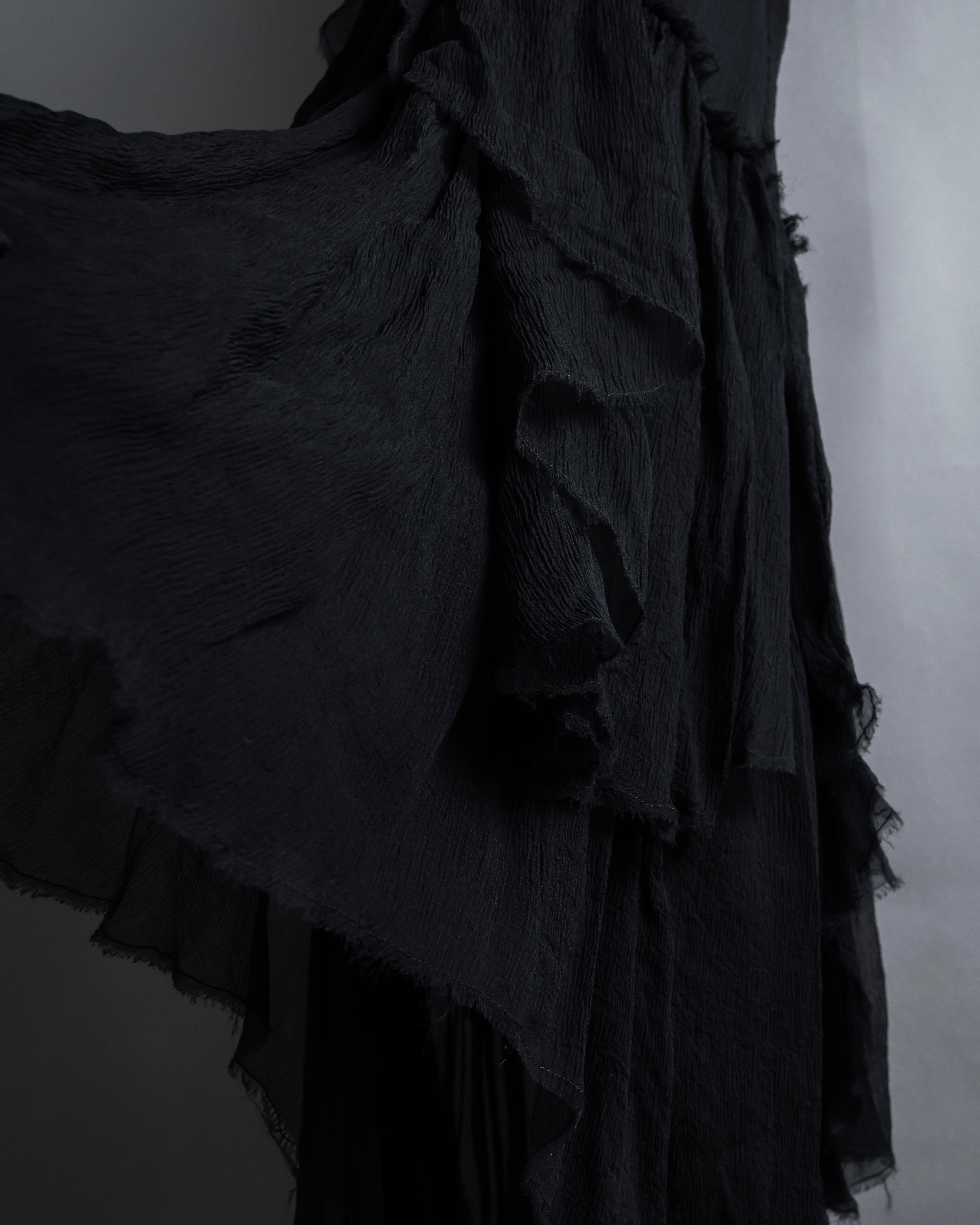 "MCQ Alexander McQueen" 06-10's Puffed sleeve gathered georgette long dress