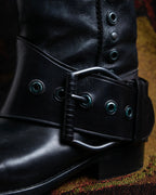 "BOTTEGA VENETA" Belt design square toe knee high long boots