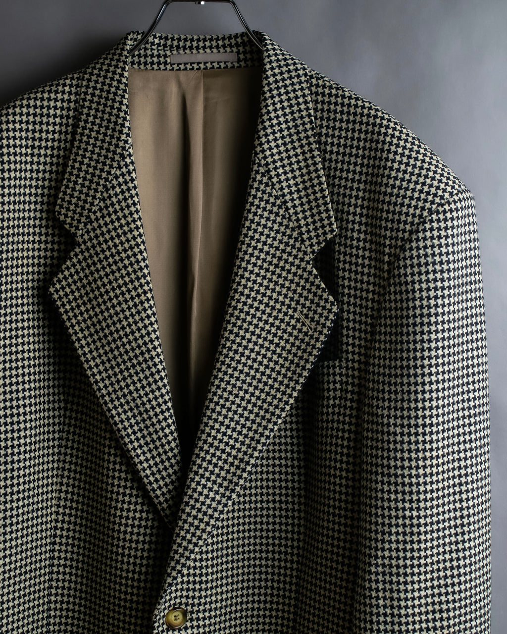 "HUGO BOSS" Houndstooth structured shoulder line tailored jacket