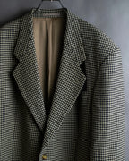 "HUGO BOSS" Houndstooth structured shoulder line tailored jacket