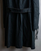 "vanessa bruno" Lace fringe design drawstring cotton linen shirt dress