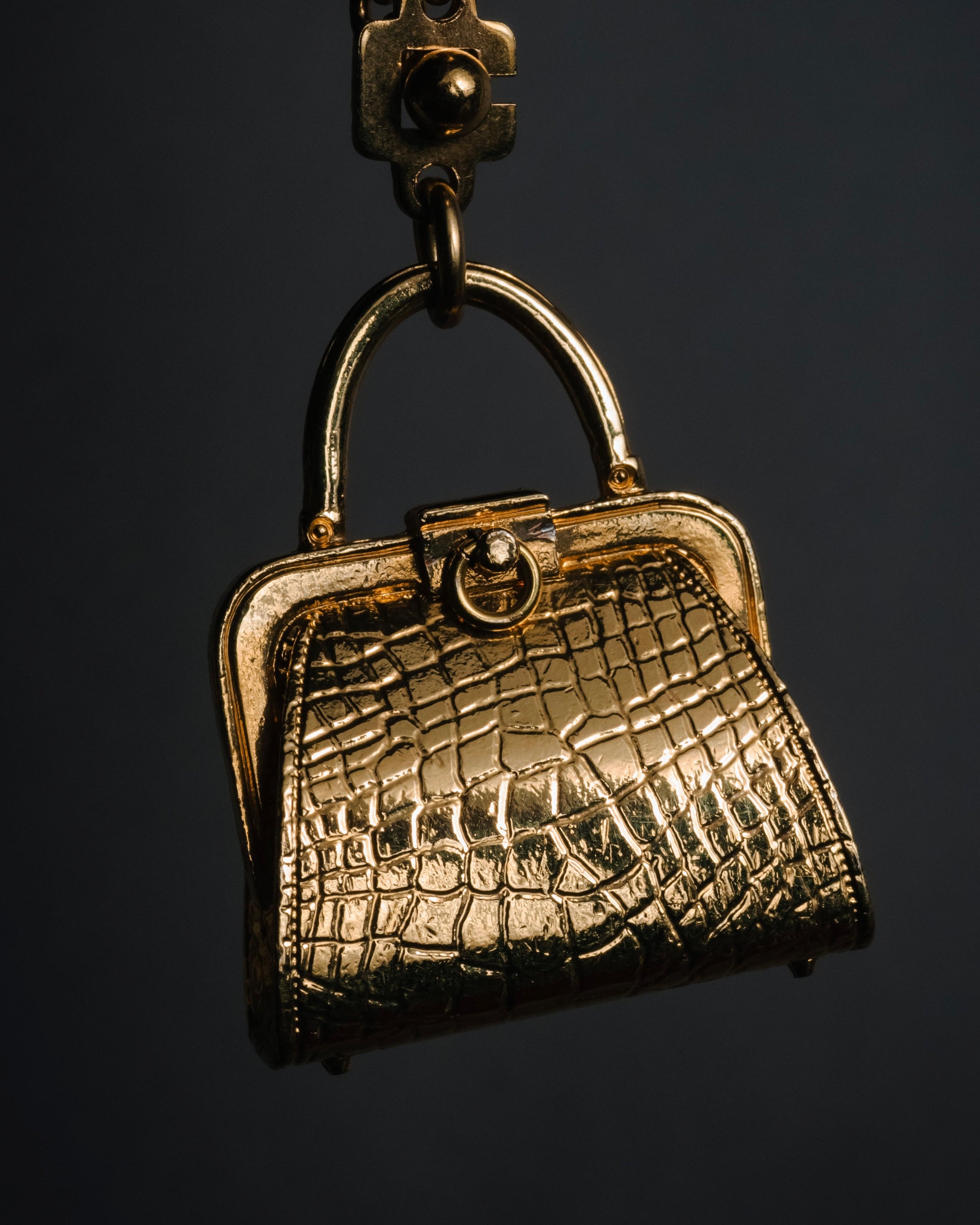 "Christian Dior" 80’s-90’s Miniature handbag motif gold charm