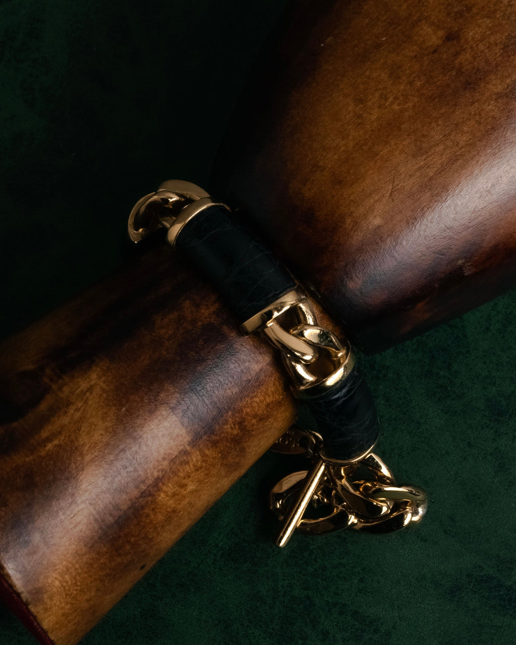 “LOEWE” 2008-2013 leather wrapped chain bracelet