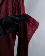 "YOHJI YAMAMOTO FEMME" 13SS Burgundy color sheer pullover