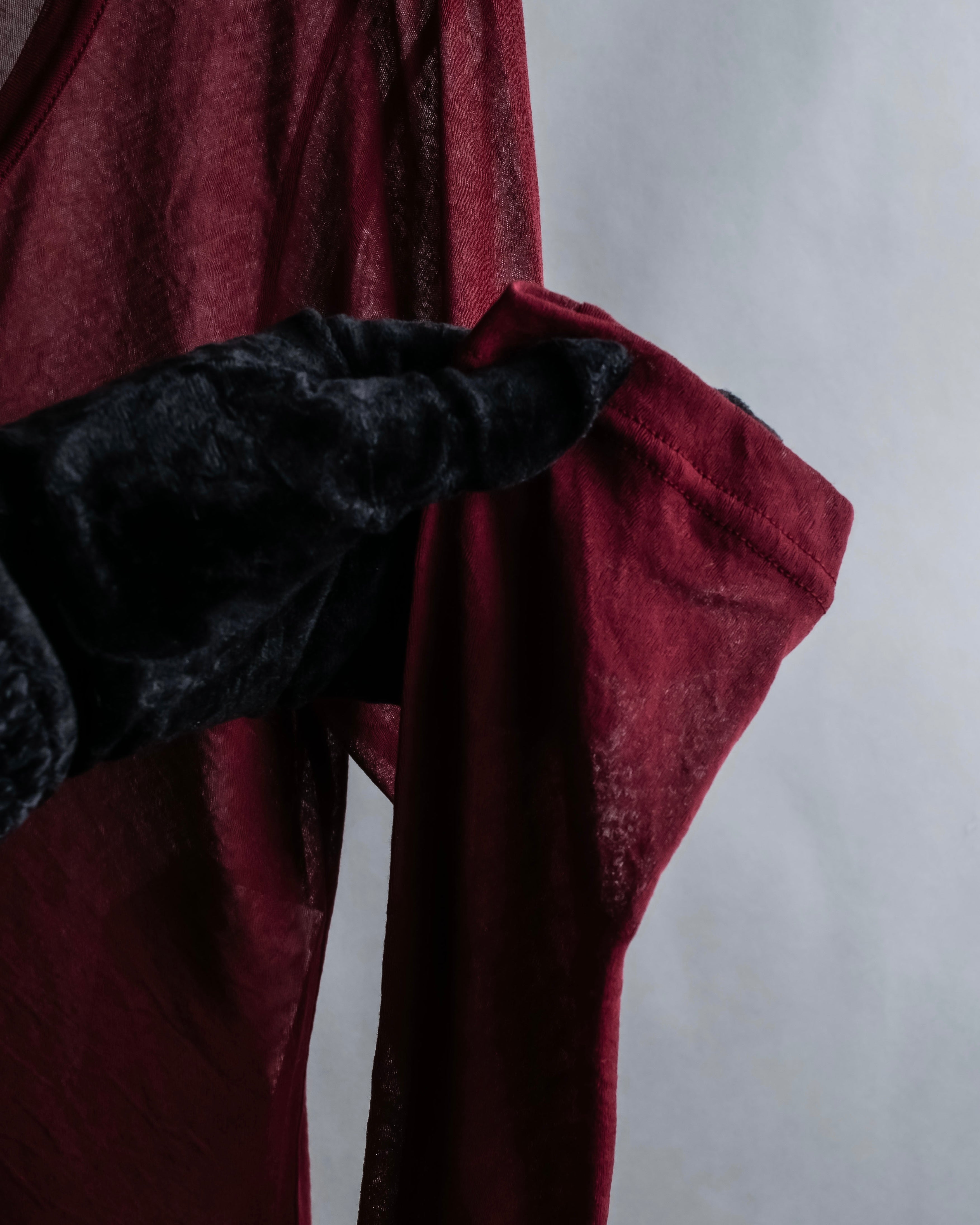 "YOHJI YAMAMOTO FEMME" 13SS Burgundy color sheer pullover