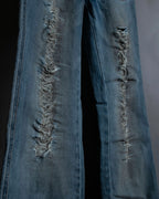 "Dolce & Gabbana" Gold zip detail distressed straight denim