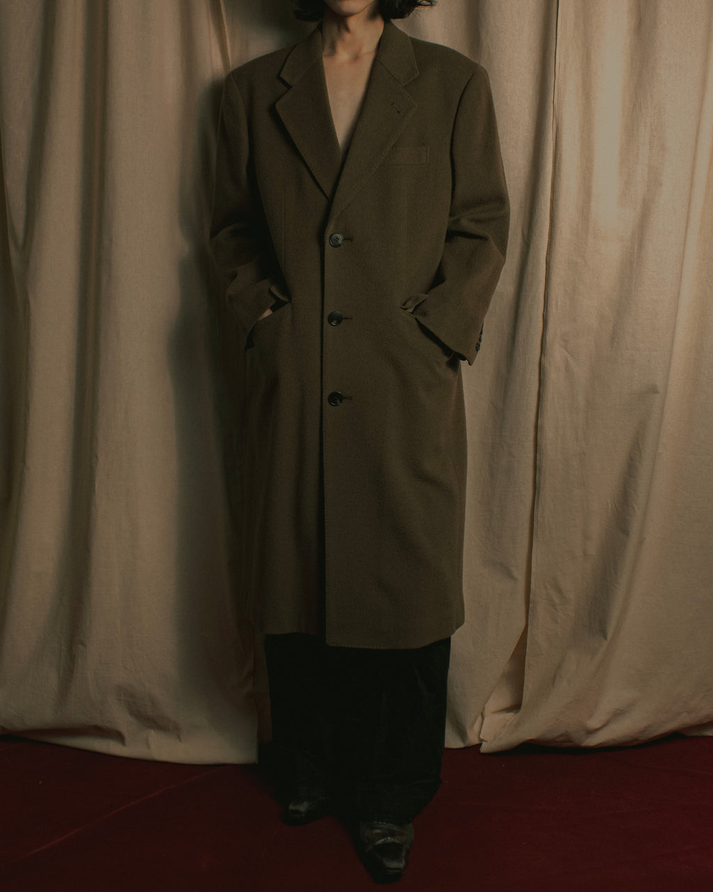 "CHRISTIAN DIOR MONSIEUR" 80's-90's Classic tailored wool melton chester coat