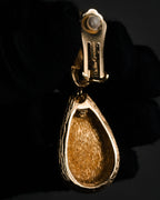 "Christian Dior" 70’s-80’s bark texture drop clip earrings