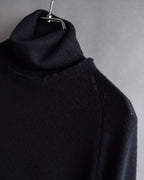 "DIOR" Edith Slimane period double high neck processing knit