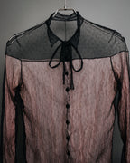 -SPECIAL- “CHANEL” 2014-2019 Sheer lace bow blouse