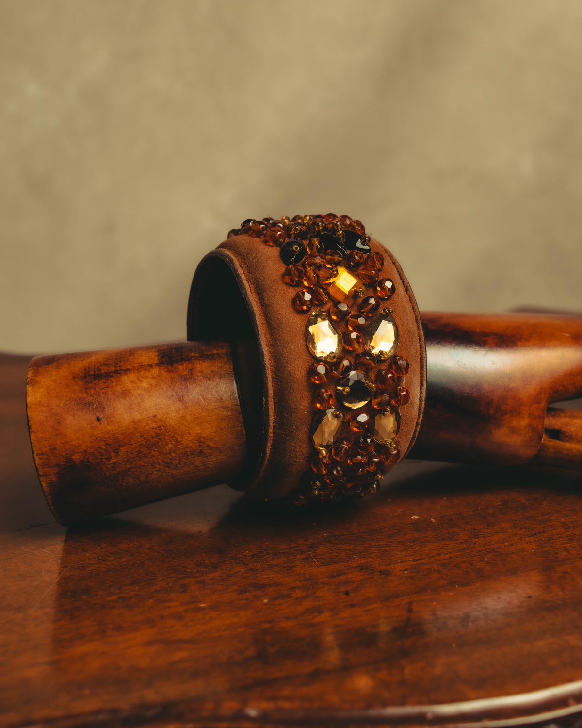 "PRADA" 90's-00's Embellished wide cuff bracelet