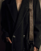 "GIORGIO ARMANI" Double-breasted charcoal gray super maxi chester coat