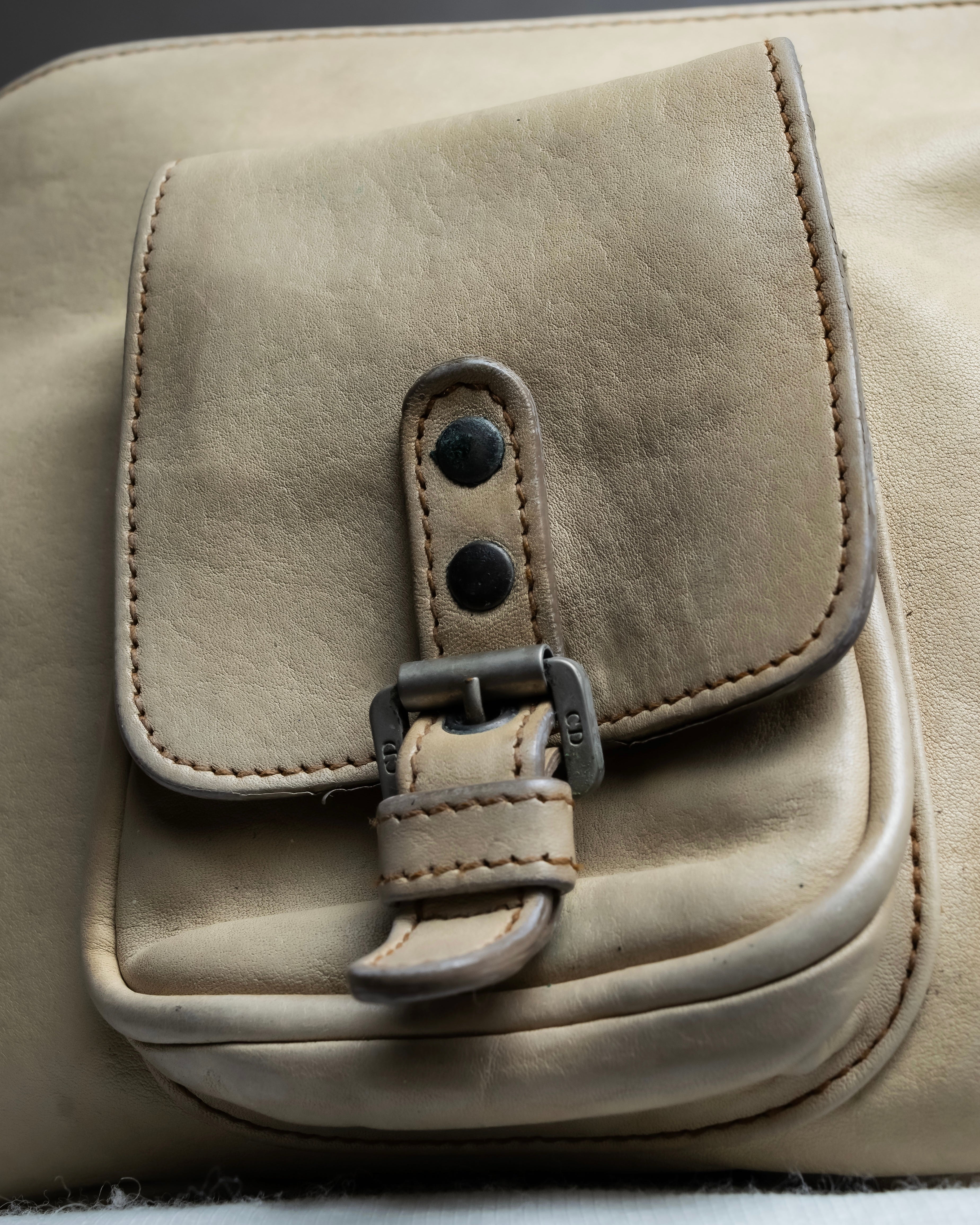 "Christian Dior" Gaucho saddle one shoulder leather bag