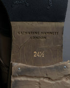 "KATHARINE HAMNETT" Wingtip design bicolor leather shoes