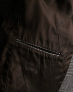 "YVES SAINT LAURENT" Glen plaid oversized wool tailored jacket