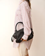 LOEWE/ Anagram 2 Way Mini Boston Hand Bag Metallic Black